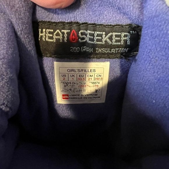 Kids North Face Shellista Lace II Gray Heat Seeker Waterproof Snow Boots Size 2 - Picture 7 of 7